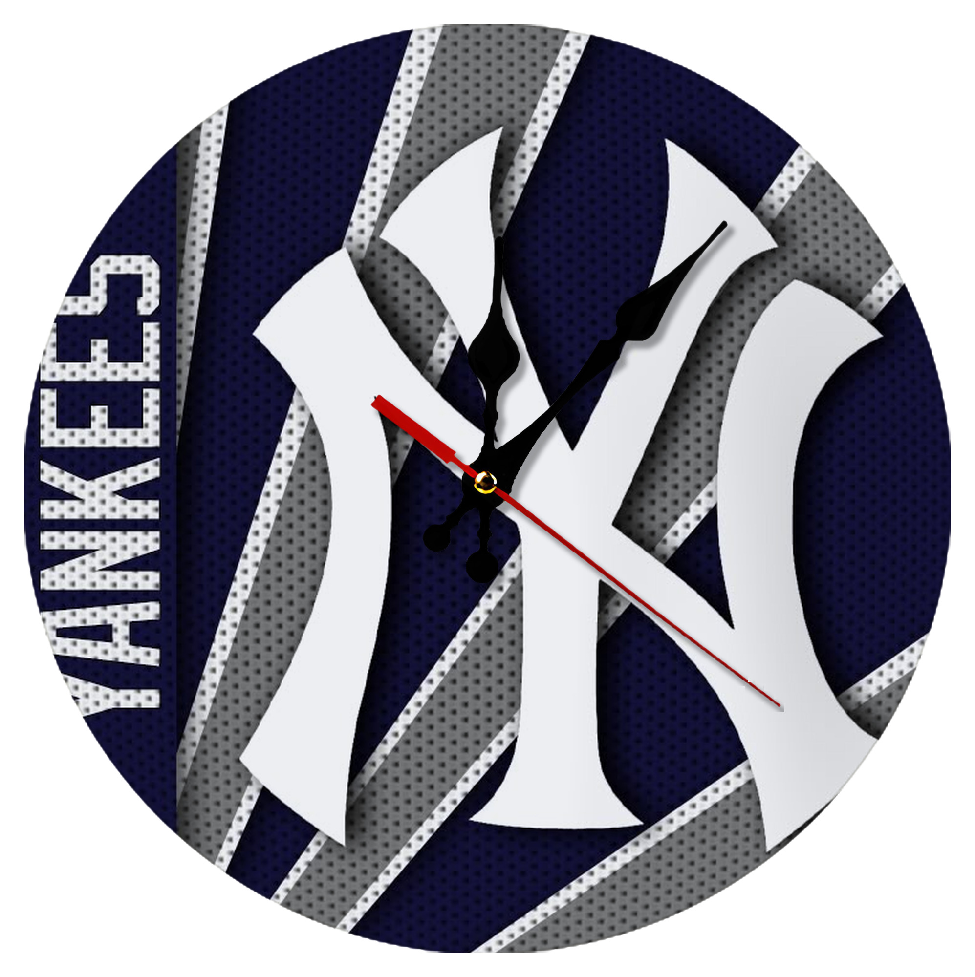 New York Yankees 321 Silent Round Wall Clock – Modern & Stylish DIY Design, Durable Wood Construction, Easy To Install – Perfect For Office, Bedroom, Living Room, And More